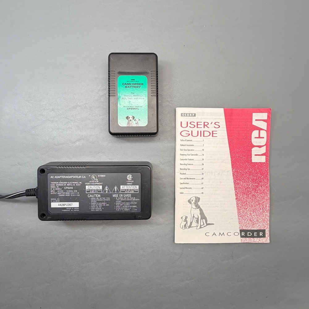 RCA CC547 VHS Camcorder Movie Camera 24x Zoom Bundle Charger Manual FOR PARTS - Picture 12 of 16